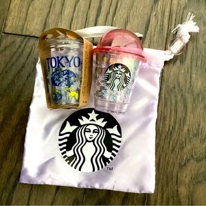 Starbucks NWT and cherry blossoms mini cup ornaments